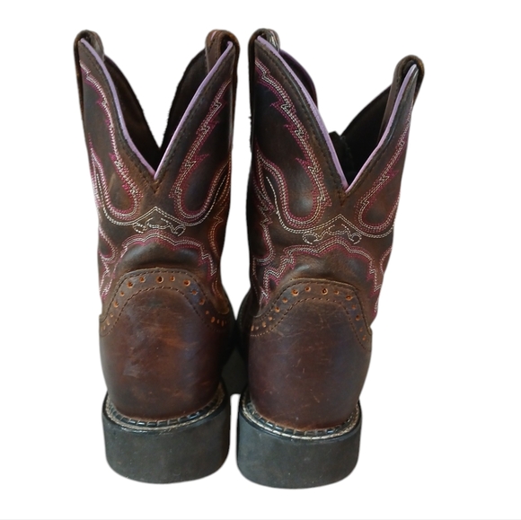 Justin Boots Gypsy Collection Western Pull-on Cowboy Boot Size 6 Brown & Pink 6 - Picture 8 of 14